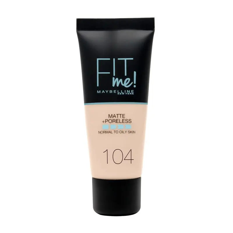 Maybelline New York Fit Me Matte and Refine Foundation Shade 104 Soft Ivory Calca Your Tone and Texture Very Light Skin - 30Ml