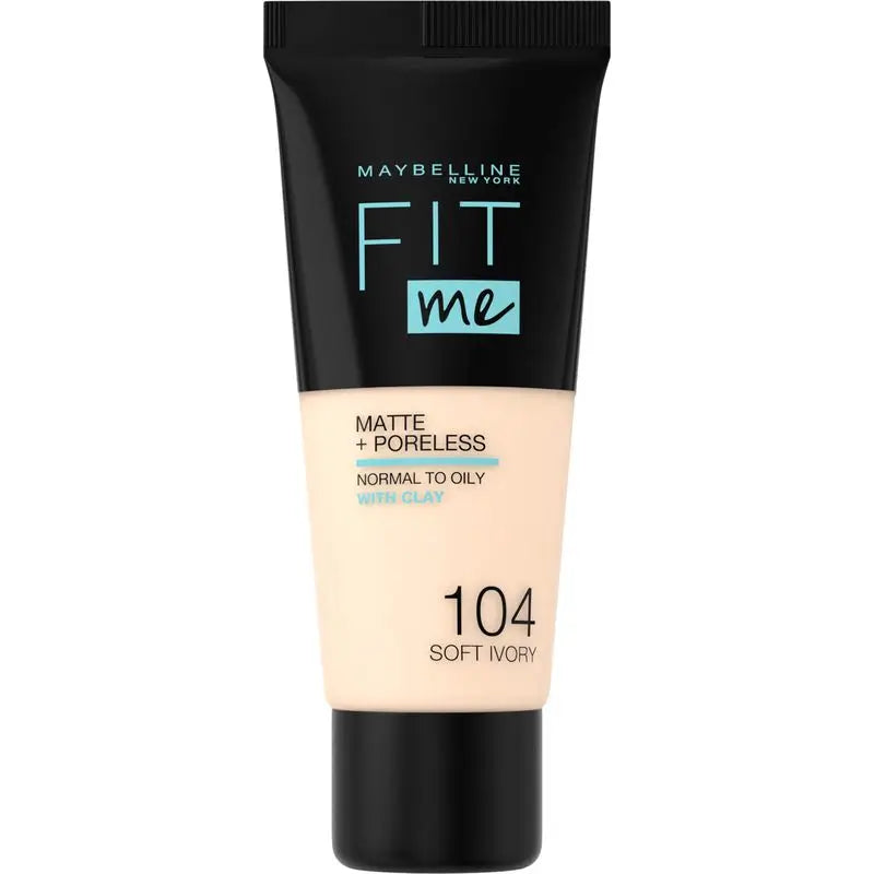 Maybelline New York Fit Me Matte and Refine Foundation Shade 104 Soft Ivory Calca Your Tone and Texture Very Light Skin - 30Ml