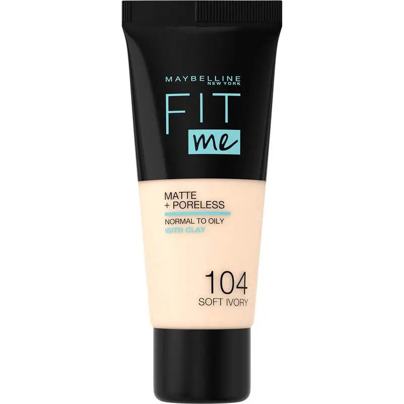Maybelline New York Fit Me Matte and Refine Foundation Shade 104 Soft Ivory Calca Your Tone and Texture Very Light Skin - 30Ml