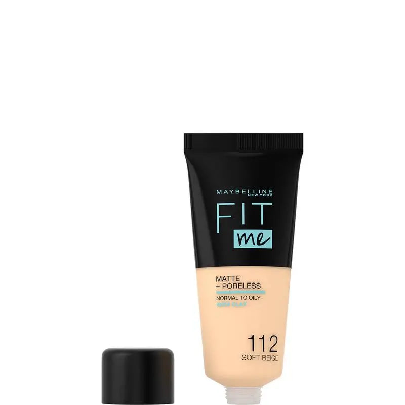 Maybelline New York Fit Me Matte & Refine Foundation Shade 112 Soft Beige Calca A Tu Tono Y Textura Pieles Claras - 30Ml