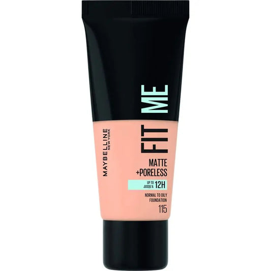 Maybelline New York Fit Me Matte and RefinePores Foundation shade 115 correspond à votre teint clair et à votre texture de peau, 30M