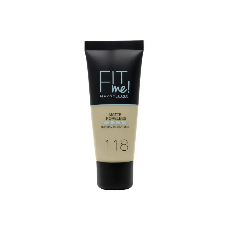 Maybelline New York Fit Me Matte & Refine Foundation Shade 118 Nude Adapté à la couleur et à la texture de votre peau - 30Ml