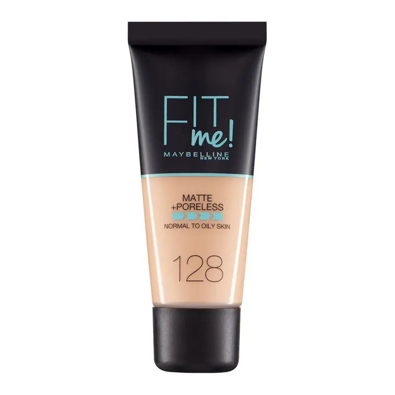 Maybelline New York Fit Me Matte & Refine Foundation Shade 128 Warm Nude Adapté au teint et à la texture de votre peau Medium Light - 30Ml
