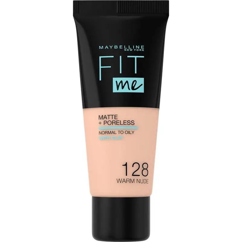 Maybelline New York Fit Me Matte & Refine Foundation Shade 128 Warm Nude Adapté au teint et à la texture de votre peau Medium Light - 30Ml