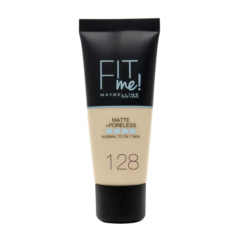 Maybelline New York Fit Me Matte & Refine Foundation Shade 128 Warm Nude Adapté au teint et à la texture de votre peau Medium Light - 30Ml