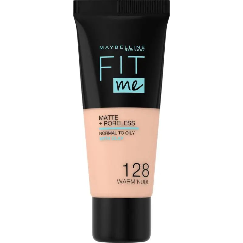 Maybelline New York Fit Me Matte & Refine Foundation Shade 128 Warm Nude Adapté au teint et à la texture de votre peau Medium Light - 30Ml