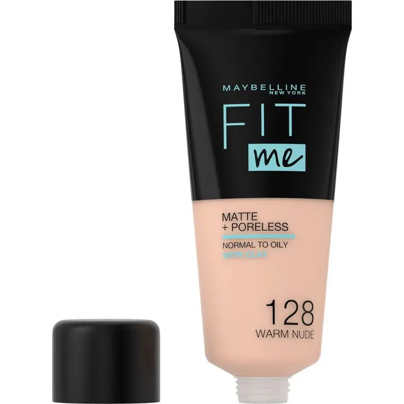 Maybelline New York Fit Me Matte & Refine Foundation Shade 128 Warm Nude Adapté au teint et à la texture de votre peau Medium Light - 30Ml