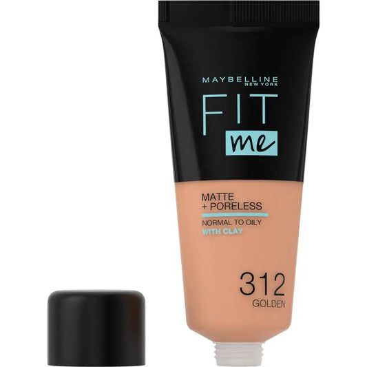 Maybelline New York Fit Me Matte & Refine Foundation Shade 312 Golden Calca Your Tone & Texture Medium Dark Skin - 30Ml