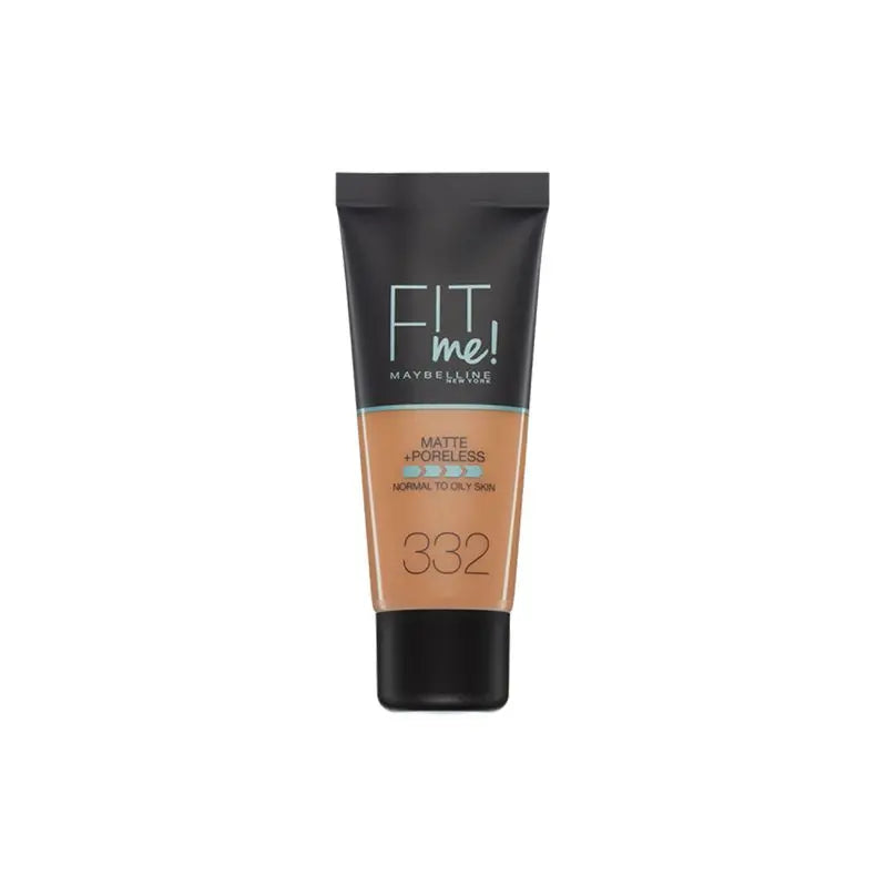 Maybelline New York Fit Me Matte & Refine Foundation Shade 332 Golden Caramel Calca A Tu Tono Y Textura Piel Oscuras - 30Ml
