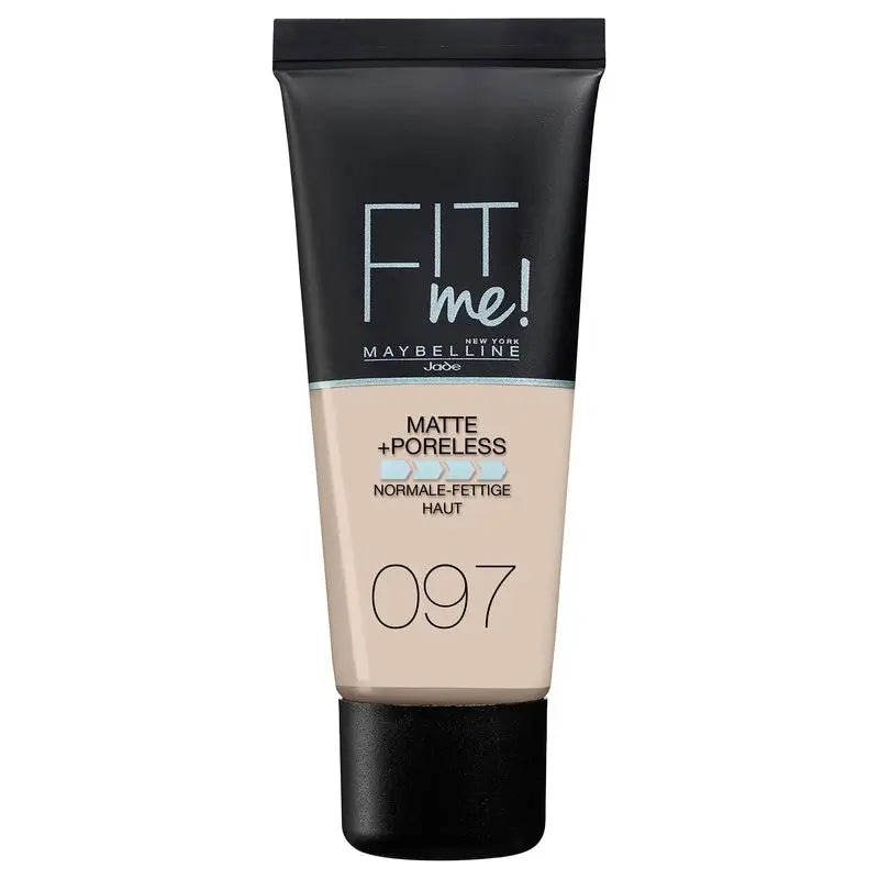 Maybelline New York Fit Me Matte & Refine Foundation Shade 97 Natural Porcelain, Texture très légère - 30Ml