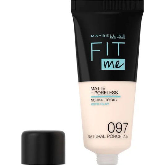 Maybelline New York Fit Me Matte & Refine Foundation Shade 97 Natural Porcelain, Texture très légère - 30Ml
