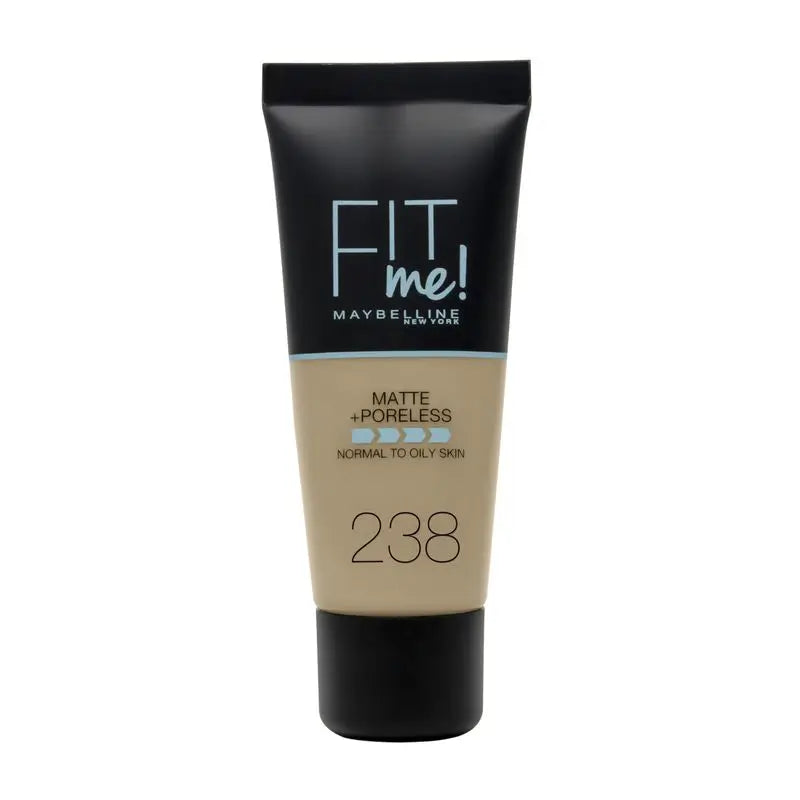 Maybelline New York Fit Me Matte & Refine Pores Shade 238 Rich Tan Foundation Adapté à la couleur et à la texture des peaux moyennes - 30Ml