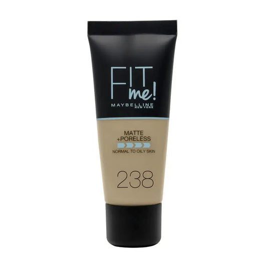 Maybelline New York Fit Me Matte & Refine Pores Shade 238 Rich Tan Foundation Adapté à la couleur et à la texture des peaux moyennes - 30Ml
