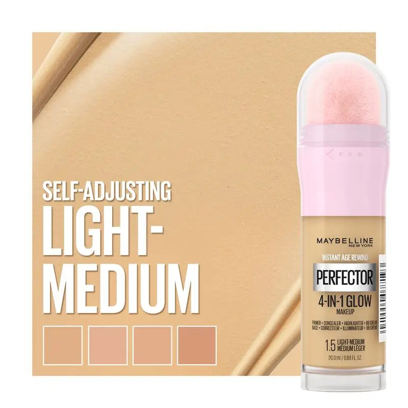 Maybelline New York Instant Perfector Glow 4 In 1 Highlighting Concealer, Teinte 1.5 Light Medium