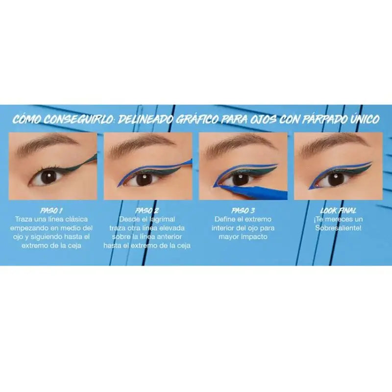 Maybelline New York Hyper Precise Eyeliner Precise Long Wear Waterproof, teinte bleu perroquet