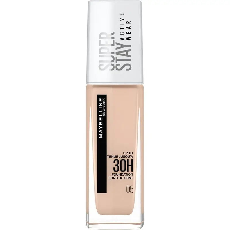 Maybelline New York Superstay Activewear 30H Fond de teint longue tenue et haute couvrance. Teinte 05 Beige clair.