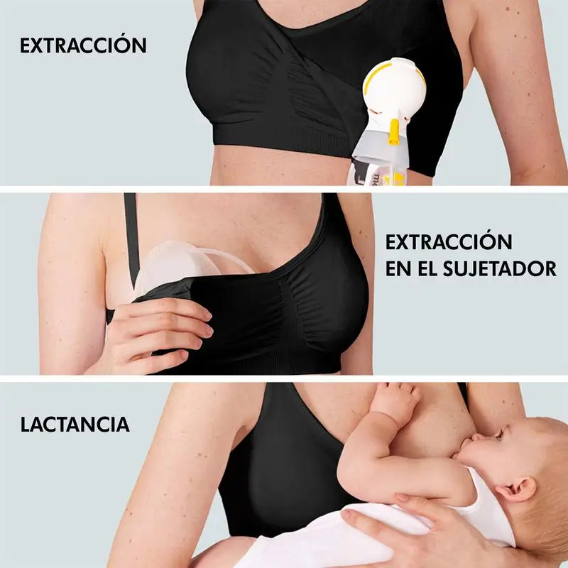 Medela Soutien-gorge d'allaitement et de drainage 3 en 1 Noir S, 1 pc.