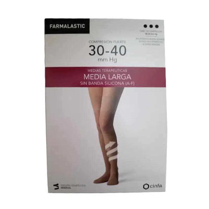 Farmalastic Long Stocking Strong Compression Beige, Taille M
