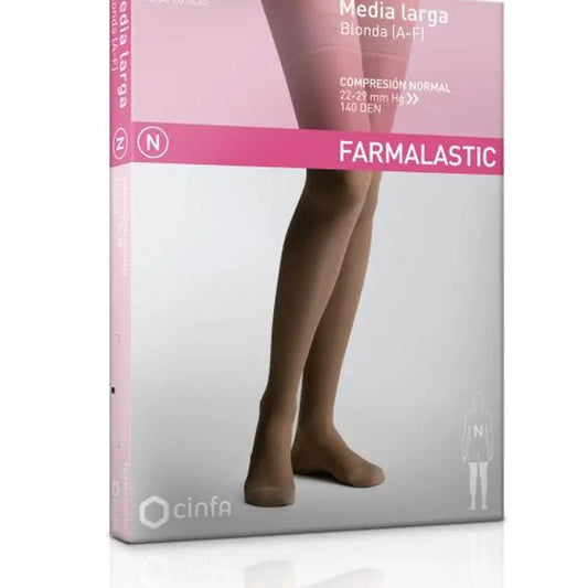 Farmalastic Long Stocking Compression Normal Compression Black, Size M, Single Unit