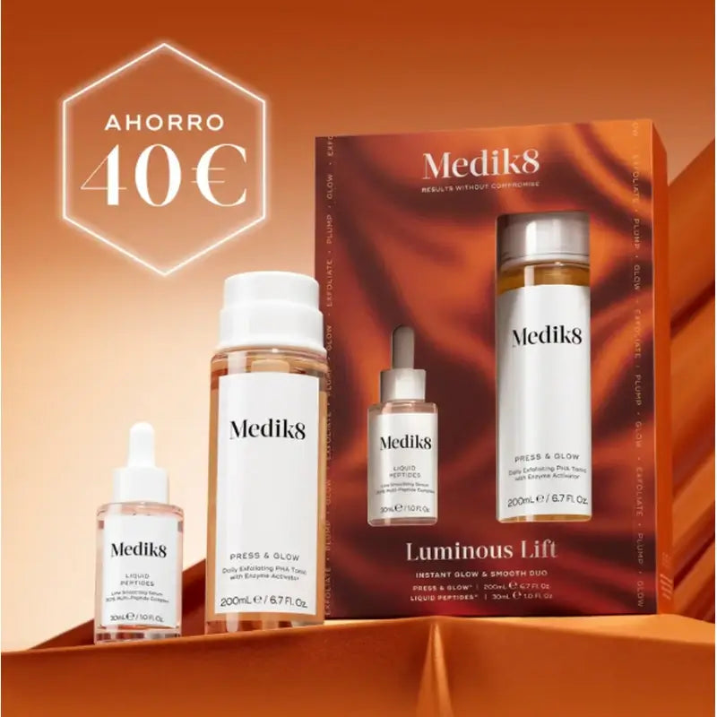 Medik8 Luminous Lift Press Glow 200 ml + Liquid Peptides 30 ml