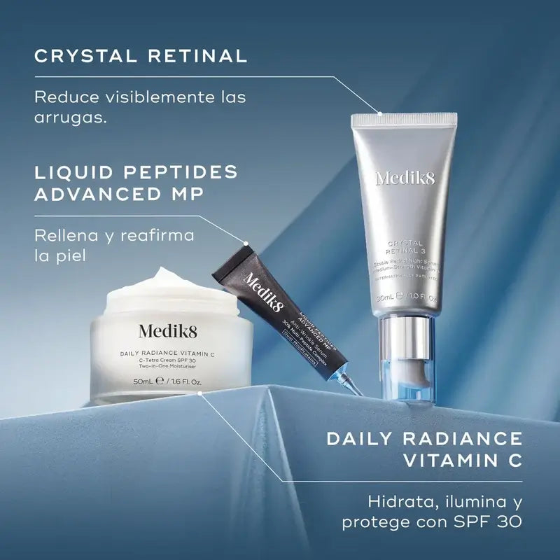 Medik8 Rejuvenation Reset Daily Radiance Vit C 50Ml + Crystal Retinal 3 30Ml + Liquid Peptides Deluxe