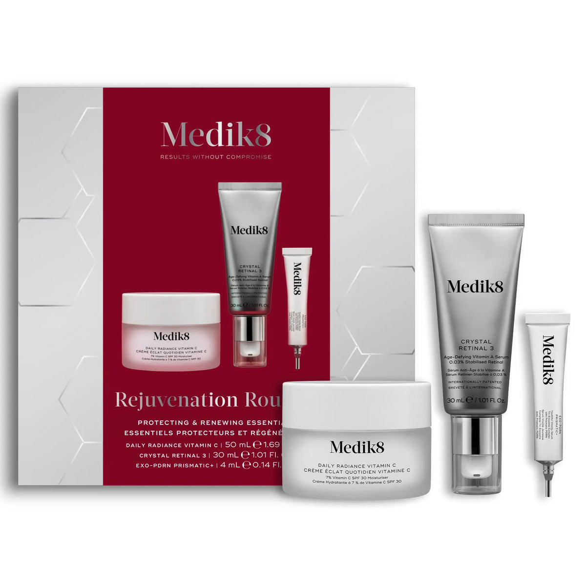 Pack « Rejuvenation Routine » de Medik8 : vitamine C, Retinal 3 et Exo-PDRN
