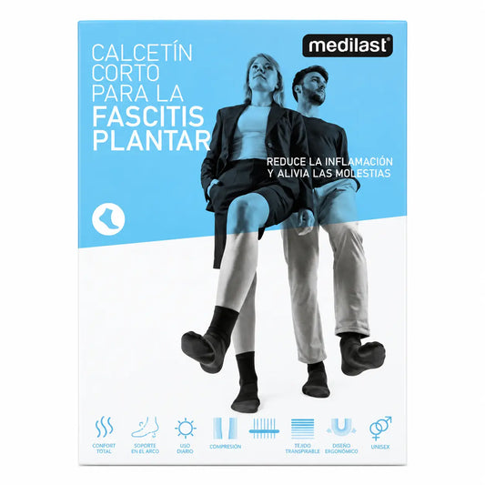 Medilast Short Socks Fasc Pl C Prev Black T Md