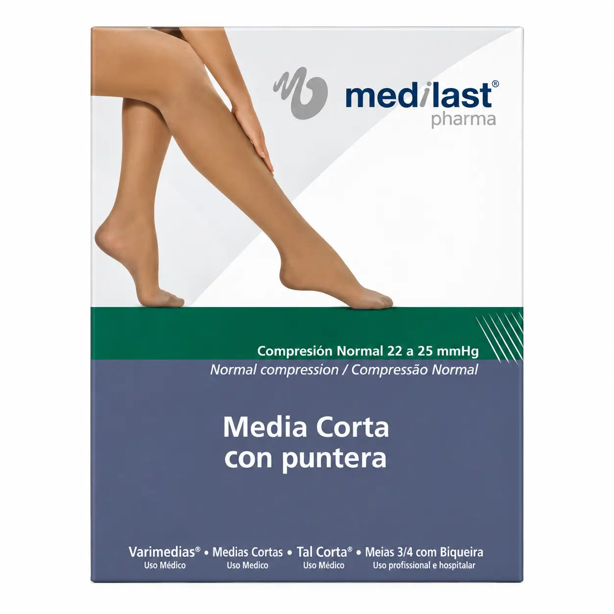 Medilast Normal Short Stocking with Toe Cap Beig Eg