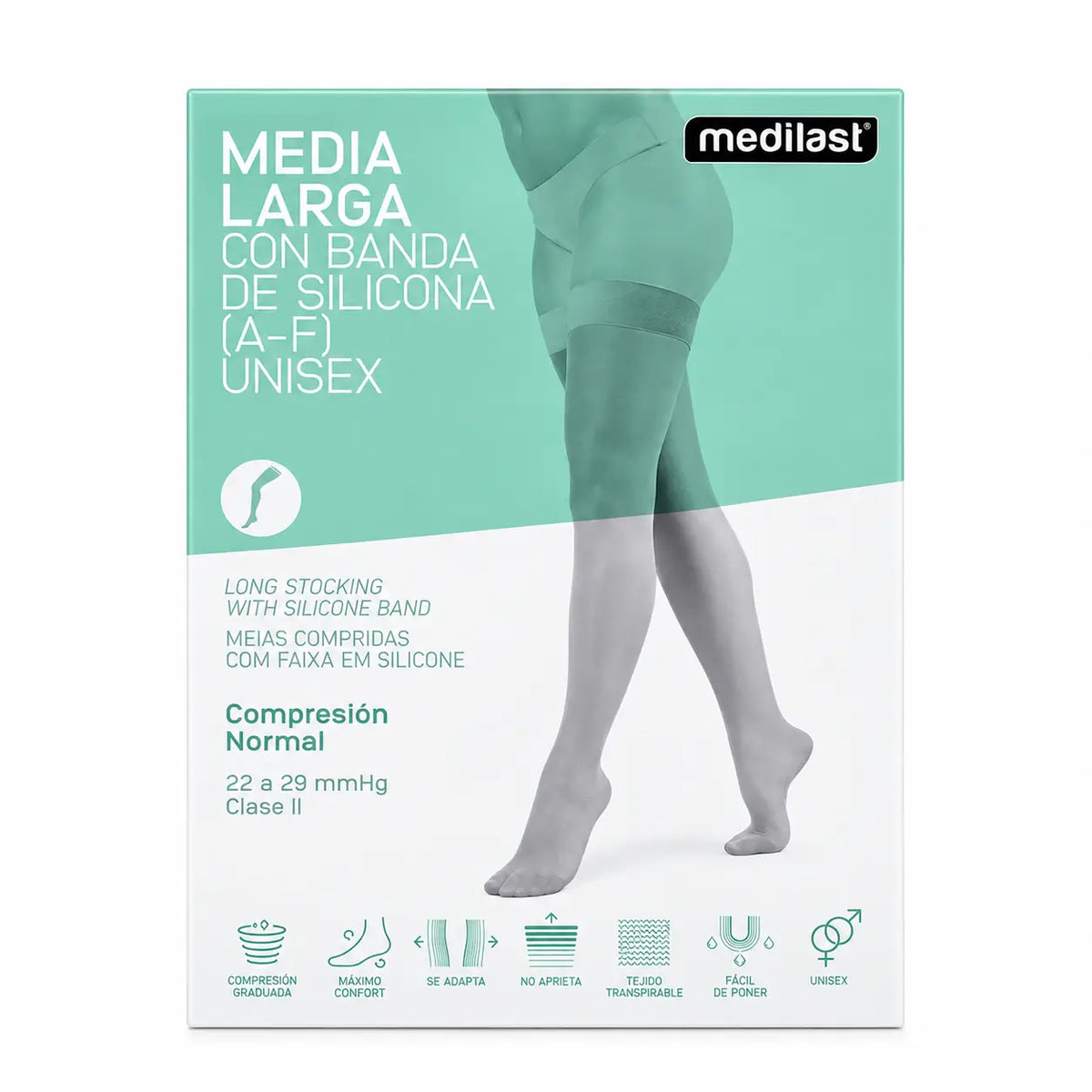 Medilast Normal Compression Long Socks White Medium