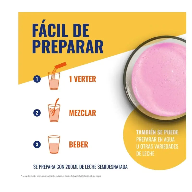 Meritene Shake Force et Vitalité Goût Fraise, 15 sachets x 30 g