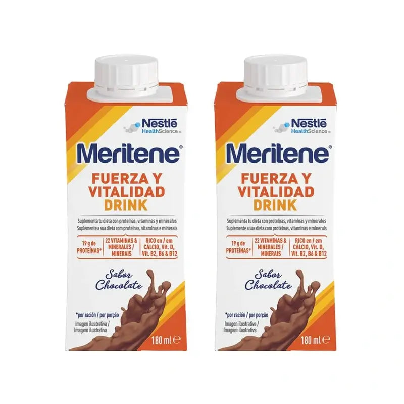 Meritene Boisson force et vitalité Chocolat, paquet de 2 boîtes, 6x180 ml