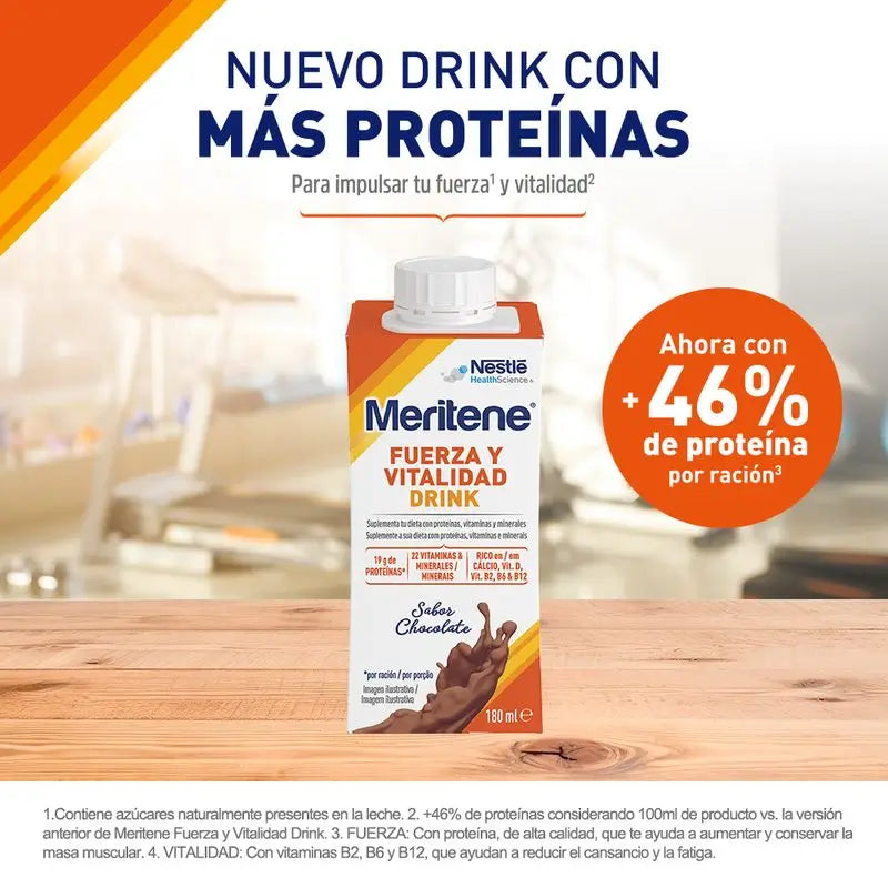 Meritene Boisson force et vitalité Chocolat, 6x180 ml