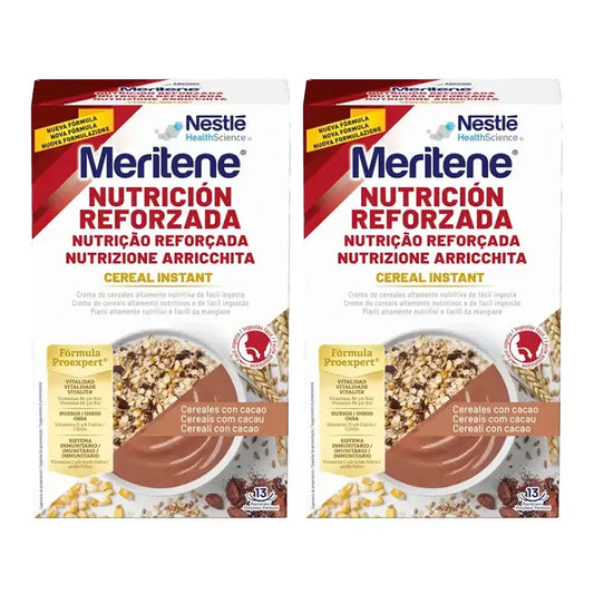 Meritene Nutrition renforcée Céréales instantanées - Cacao, paquet de 2 x 520 grammes