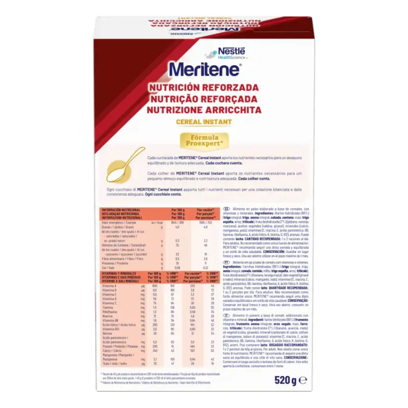 Meritene Nutrition Renforcée Céréales Instantanées - Multifruit , 1 sachet de 520 g
