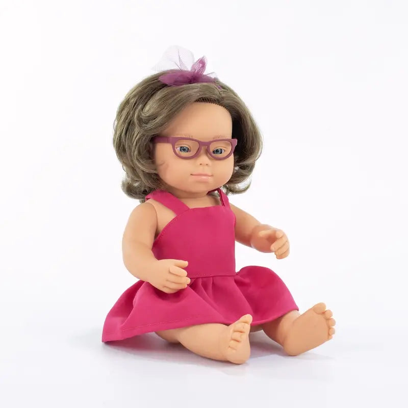Miniland Poupée trisomique avec lunettes 38 cm Mes amis et moi