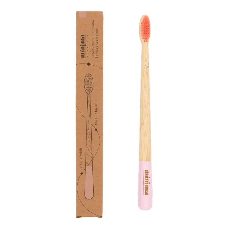 Minima Organics Bamboo Bamboo Brush Medium Adult - Pink