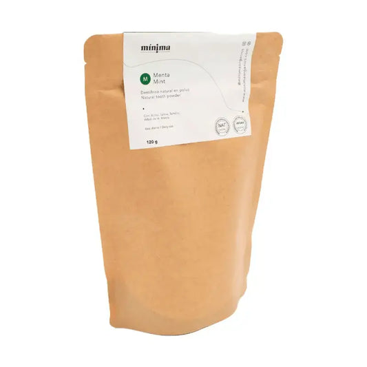 Minima Organics Dentifrice en poudre végétalien sans fluor dans un sachet compostable - 120 g