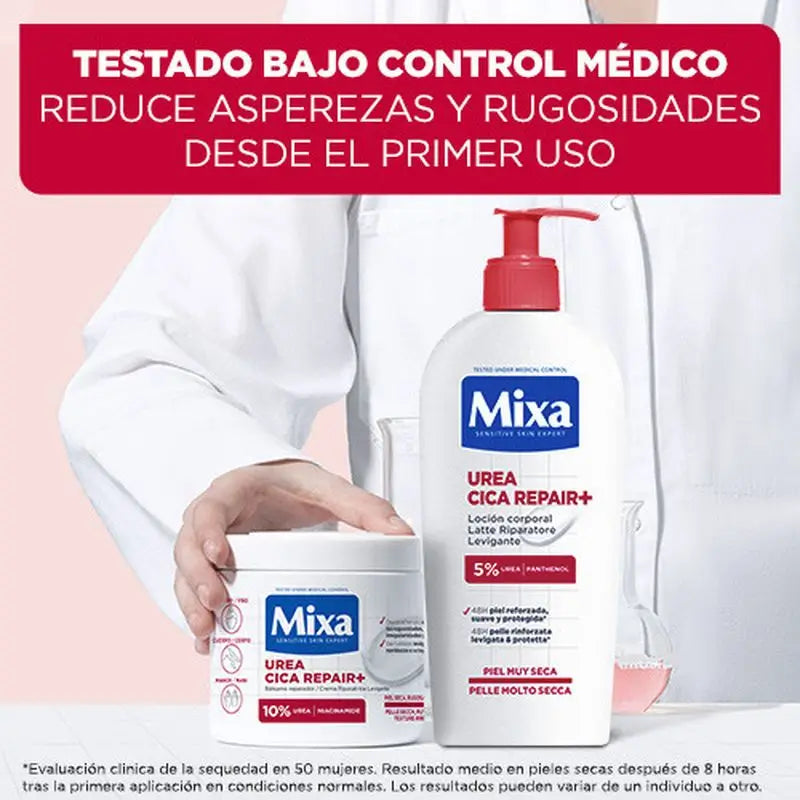 Mixa Urea Cica Repair+ Repair+ Repair Balm pour les peaux sèches, rugueuses et irrégulières 400Ml