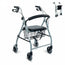 Mobiclinic Deluxe Folding Walking Frame with Seat, Backrest and Foldable Basket