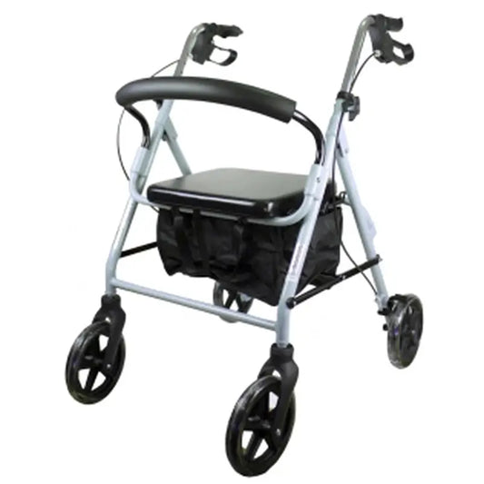 Mobiclinic Déambulateur à roues - pliable - aluminium - freins sur poignées - siège et dossier - gris - Sofia