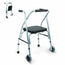 Mobiclinic Aluminium Folding Walker With Seat And Backrest, 2 Wheels
