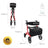 Mobiclinic Grand cadre de marche à quatre roues - pliable - siège et dossier - panier avant - moderne - invaincu X1