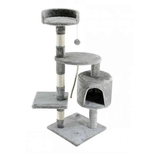 Mobiclinic Arbre à Gratter Medium pour Chat 3 Hauteurs 40X40X112 Cm Light Grey Wild