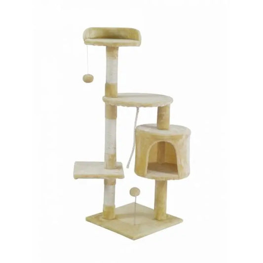 Mobiclinic Arbre à gratter pour chat Medium 3 hauteurs 40X40X112 Cm Wild Beige