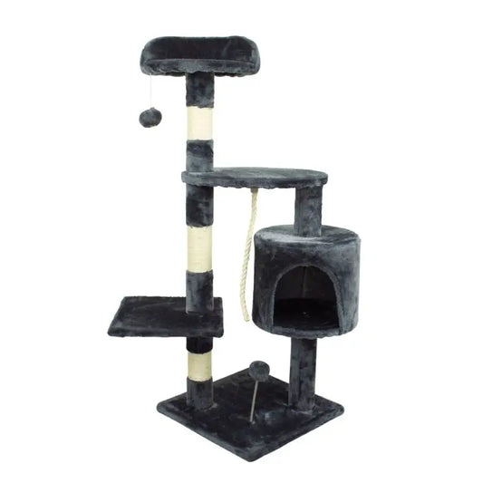 Mobiclinic Arbre à Gratter Medium 3 Hauteurs 40X40X112 Cm Gris Foncé