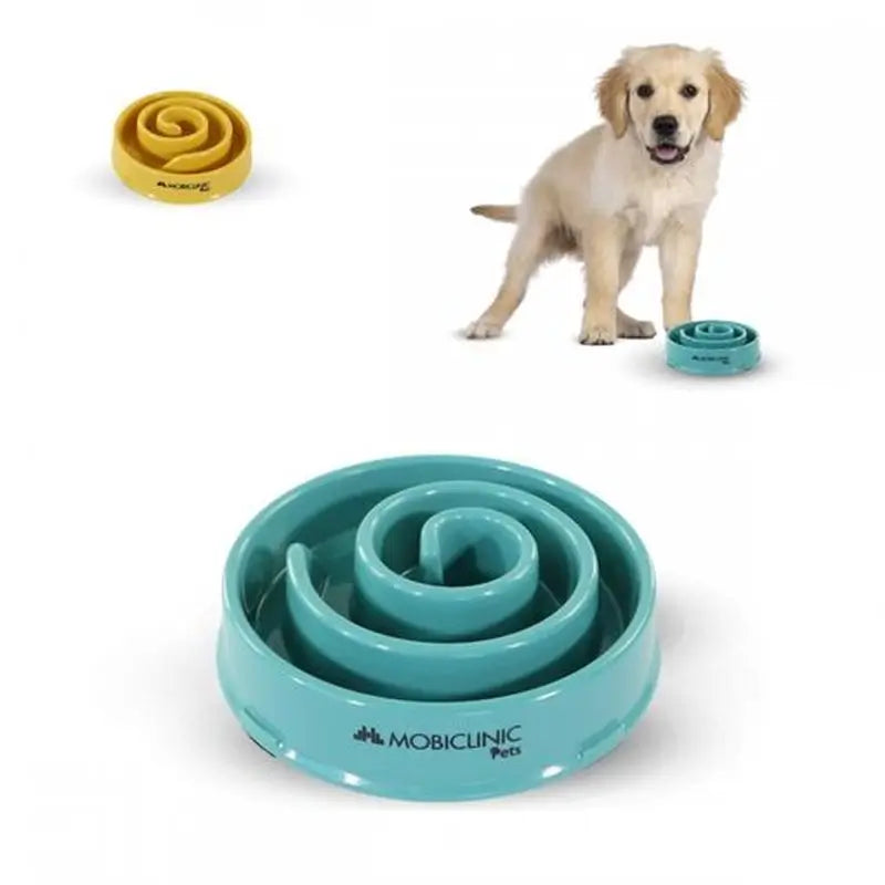 Mobiclinic Mangeoire lente Antivoracité Anti-glisse 500Ml Spiral 19,5X4,6X20,6Cm