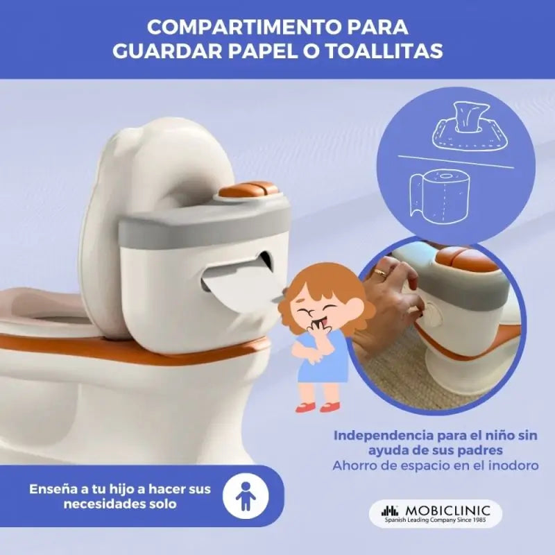 Mobiclinic Toilette Enfant Toikid de 1 à 6 ans Orange