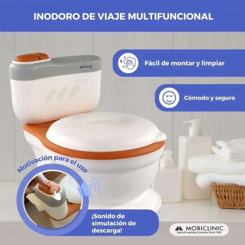 Mobiclinic Toilette Enfant Toikid de 1 à 6 ans Orange