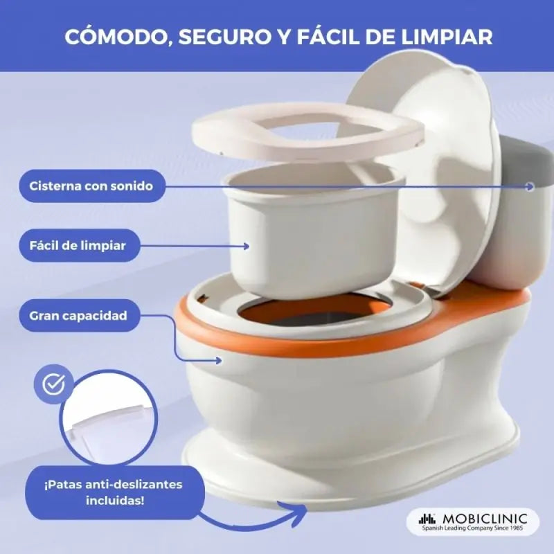 Mobiclinic Toilette Enfant Toikid de 1 à 6 ans Orange
