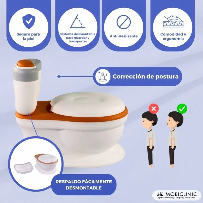 Mobiclinic Toilette Enfant Toikid de 1 à 6 ans Orange